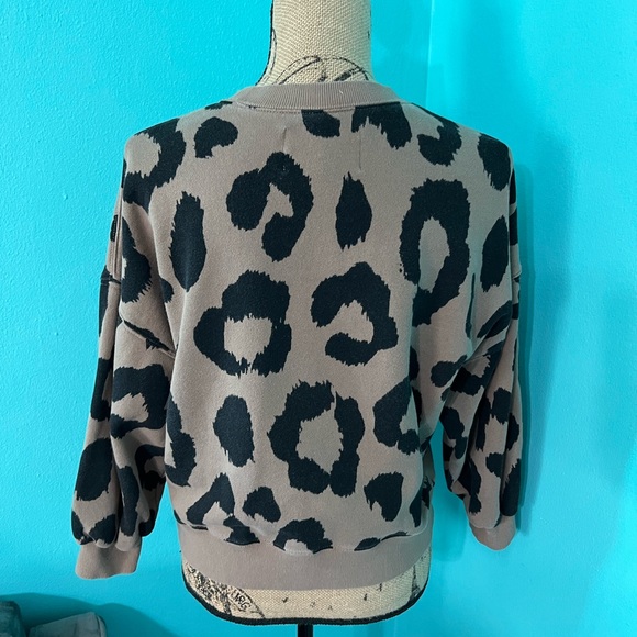 Pistols Cropped Animal Print Ling Sleeve Sweatshirt - Picture 3 of 7